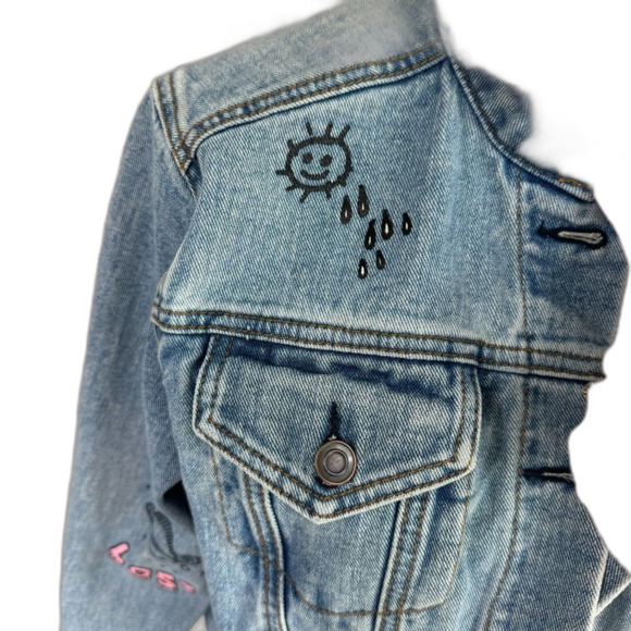 Forever 21 Girl Gang Jean Jacket Denim 90s Y2K Size Large - Picture 3 of 9